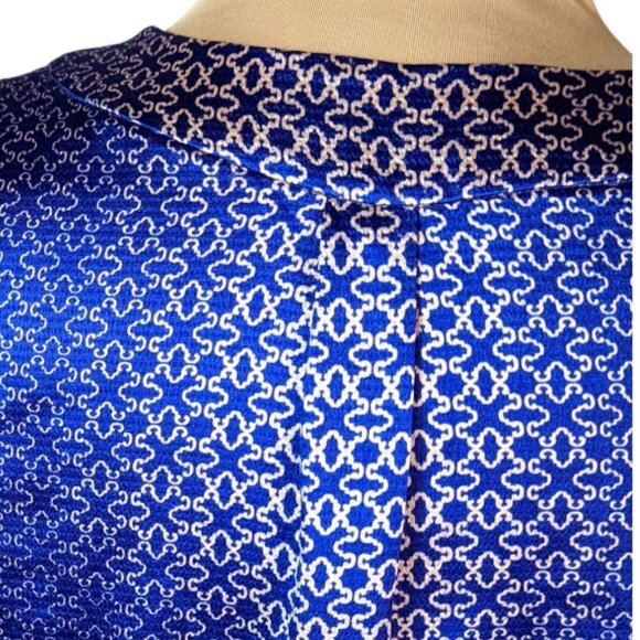 THE LIMITED Patterned Ombre' Sleeveless V-Neck Blouse Blue and Gold Size Medium - Picture 6 of 11